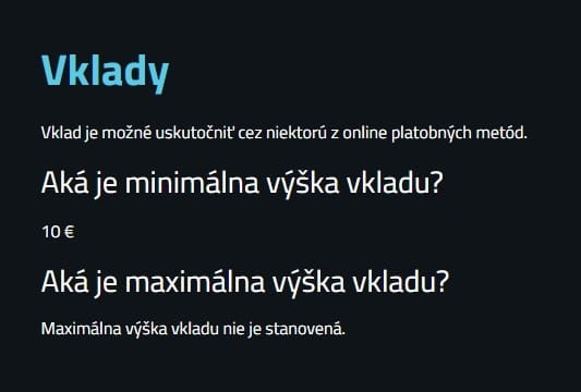 Betor - vklady do kasína